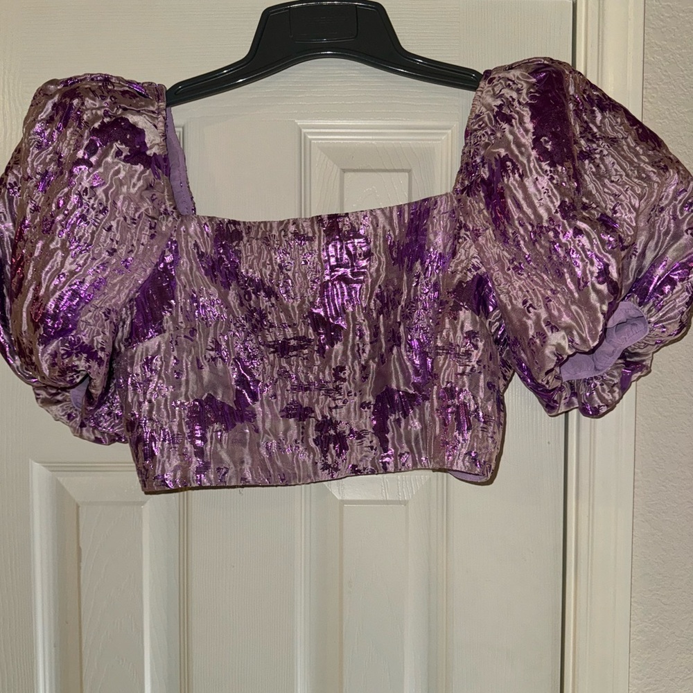 Buddy Love Purple Metallic Top